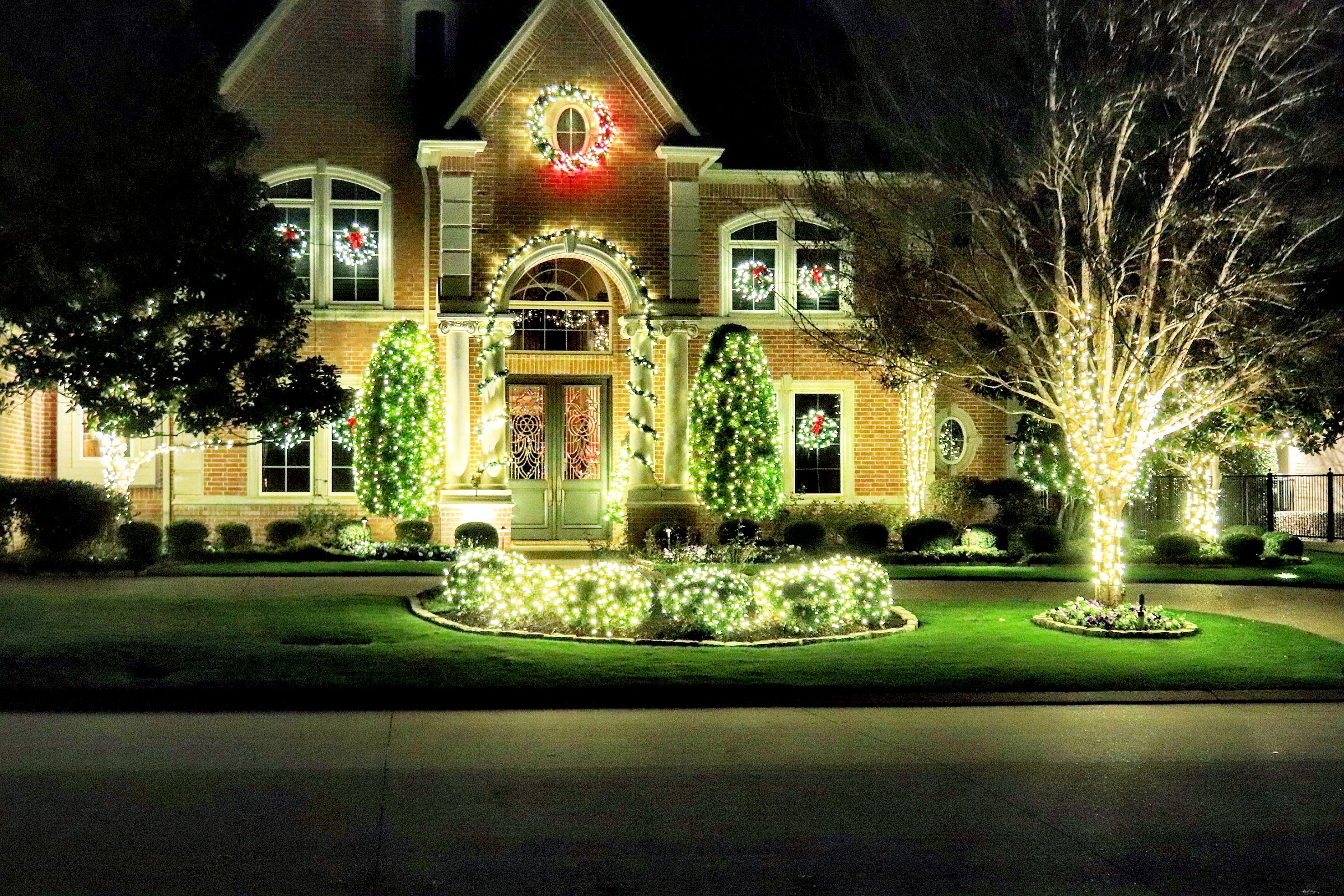 well-decorated christmas lights