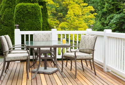 clean deck with furniture