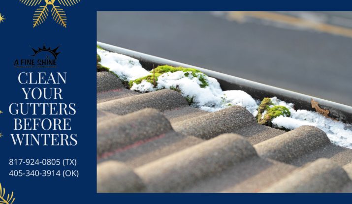 gutter cleaning on winter