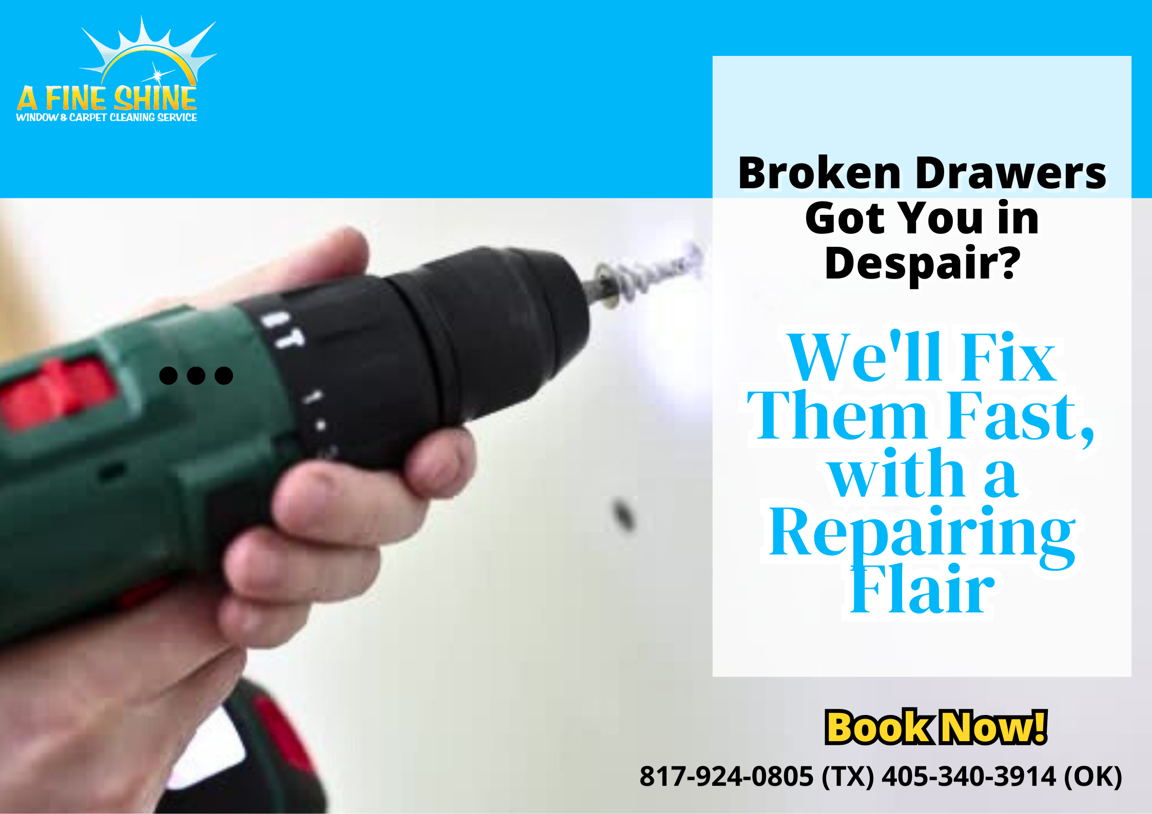 Broken Drawers Got You in Despair? We'll Fix Them Fast, with a Repairing Flair