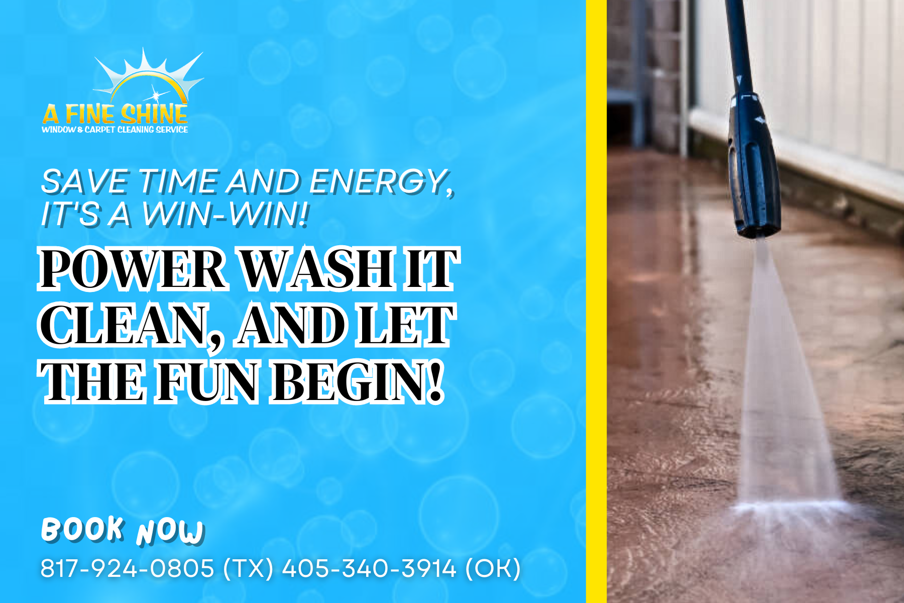 Save Time and Energy, It's a Win-Win! Power Wash It Clean, and Let the Fun Begin