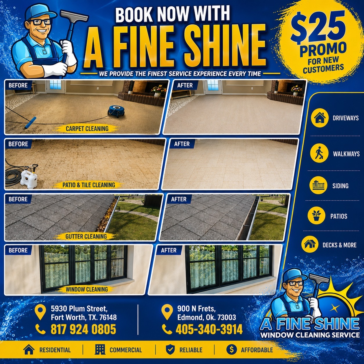 New Customers Save $25  – Book now and Make Your Home Shine!